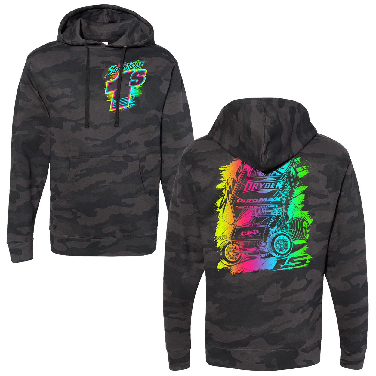 The Neon Shark Camo Hoodie | Shark Racing