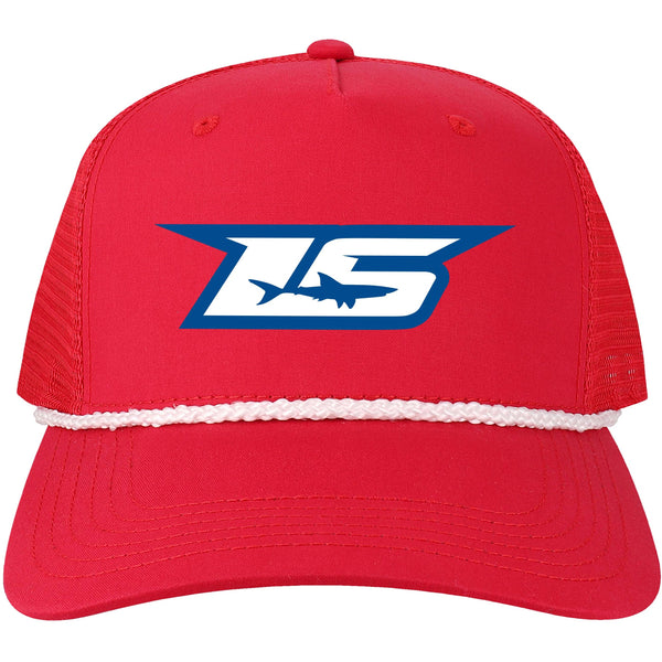 Ls Rope Hat LS Red/White Rope Trucker | Shark Racing
