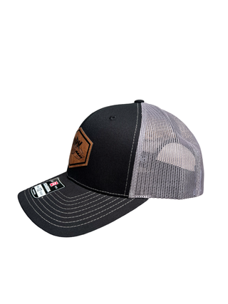 Black/Charcoal 112 Hat with Leather Patch