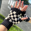 Checkered Fingerless Gloves