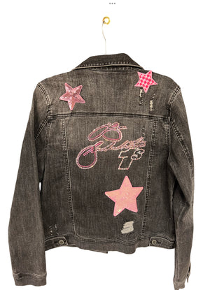 Buy washed-black-with-pink-foil Logan Schuchart Signature Jean Jacket