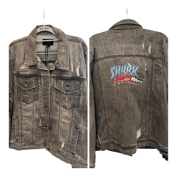 Shark Racing Glitter Jean Jacket