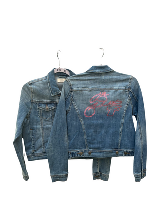 Buy blue-with-pink-foil Logan Schuchart Signature Jean Jacket