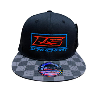 LS Neon Orange/Blue Flat Bill Checker