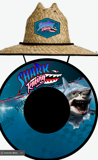 Shark Racing Custom Straw Hat