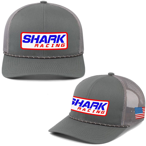 Shark Racing Patch Grey/white rope Hat